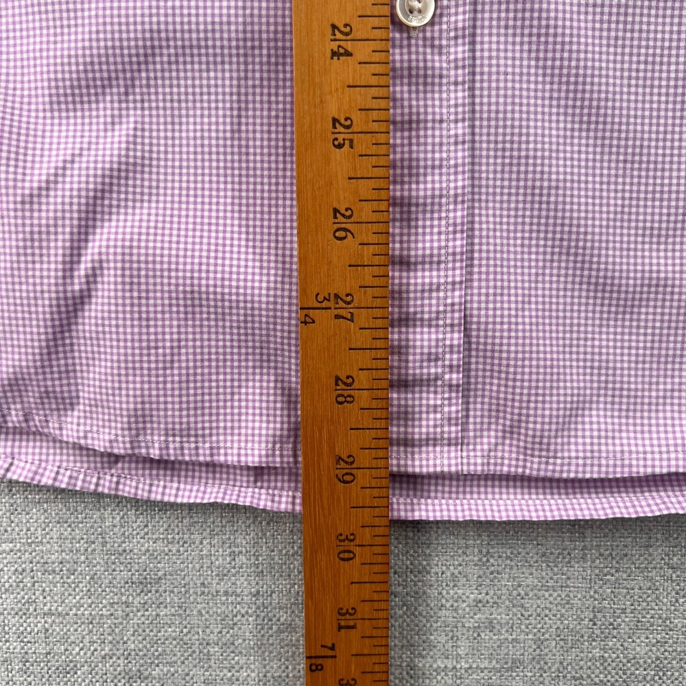 Vineyard Vines Men Large Classic Fit Tucker Shirt Purple Gingham Long Sleeve Ivy - Picture 8 of 10